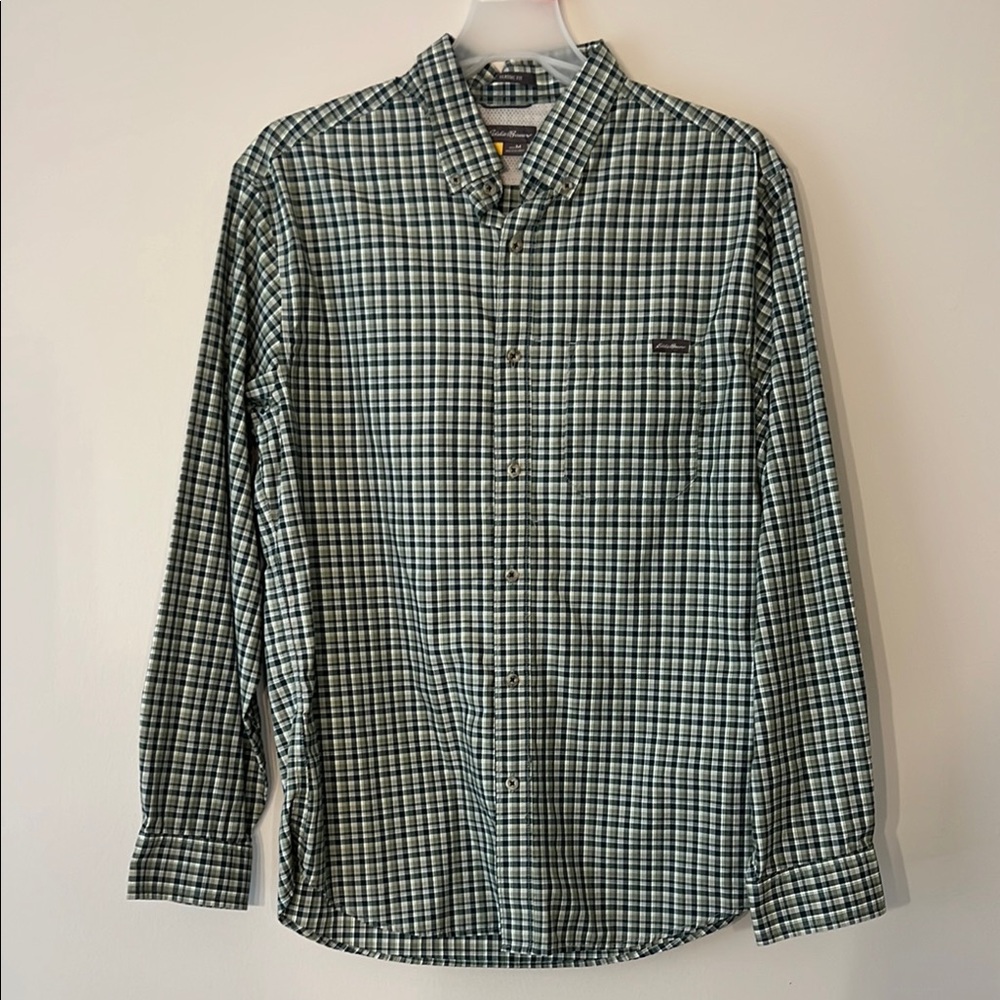 Eddie Bauer Green Casual Button Down Shirt